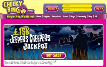 Play in Cheeky Bingo Jeepers Creepers £15 Jackpot Game