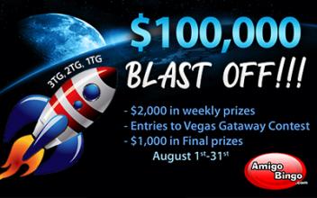 Amigo Bingo Hosts a $100,000 Blast Off!